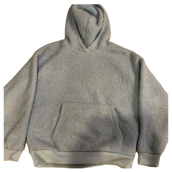American Eagle Outfitters Tops - AEO light blue fleece hoodie Size S